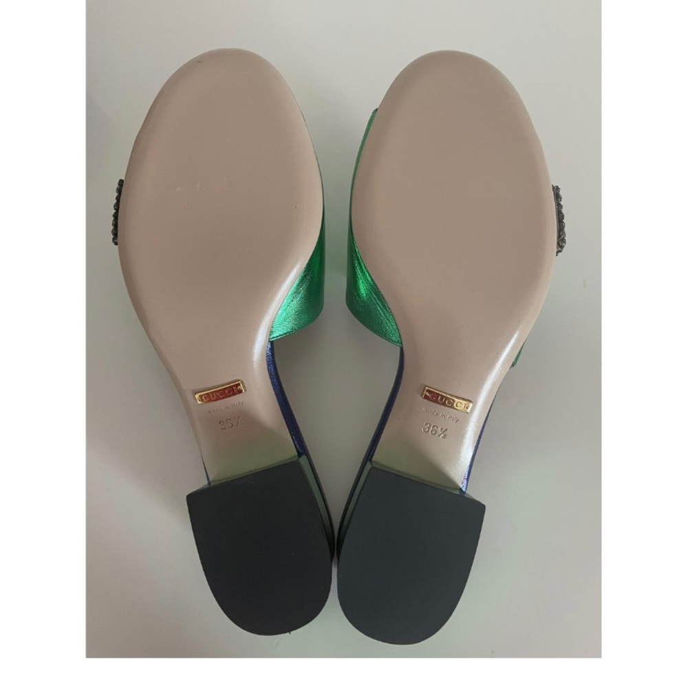 Gucci Silk Green mules - Picture 2 of 7